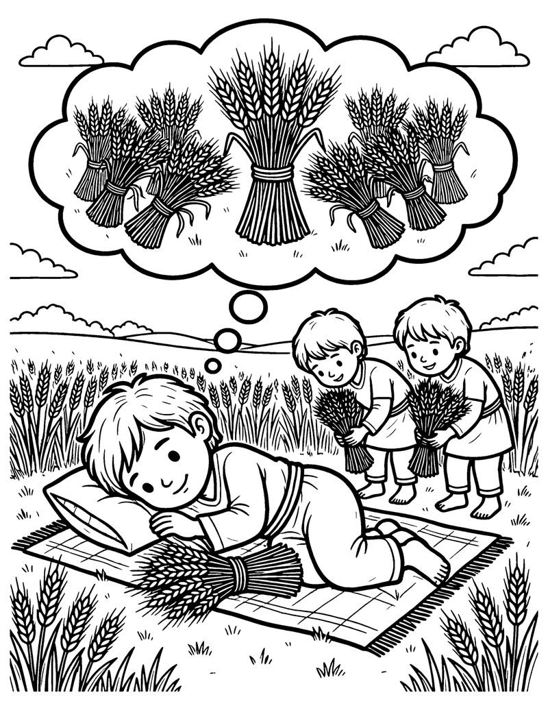 Joseph's Dream of Sheaves coloring page preview