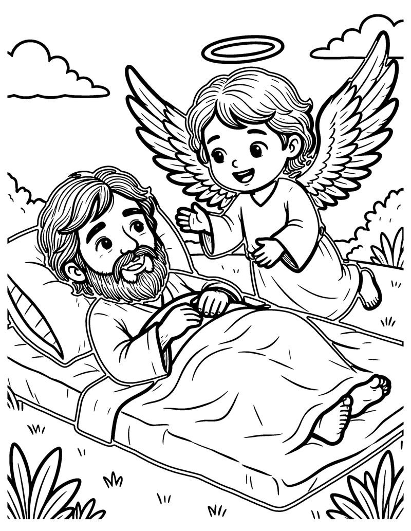 Joseph's Dream coloring page preview