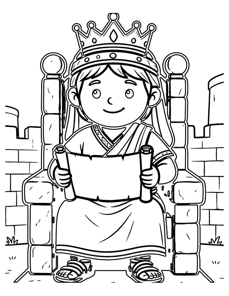 Josiah the Boy King coloring page preview