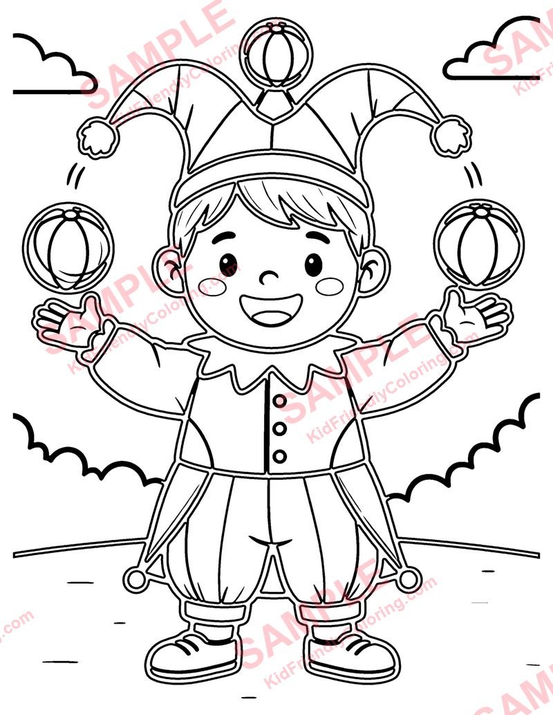 Juggler coloring page preview