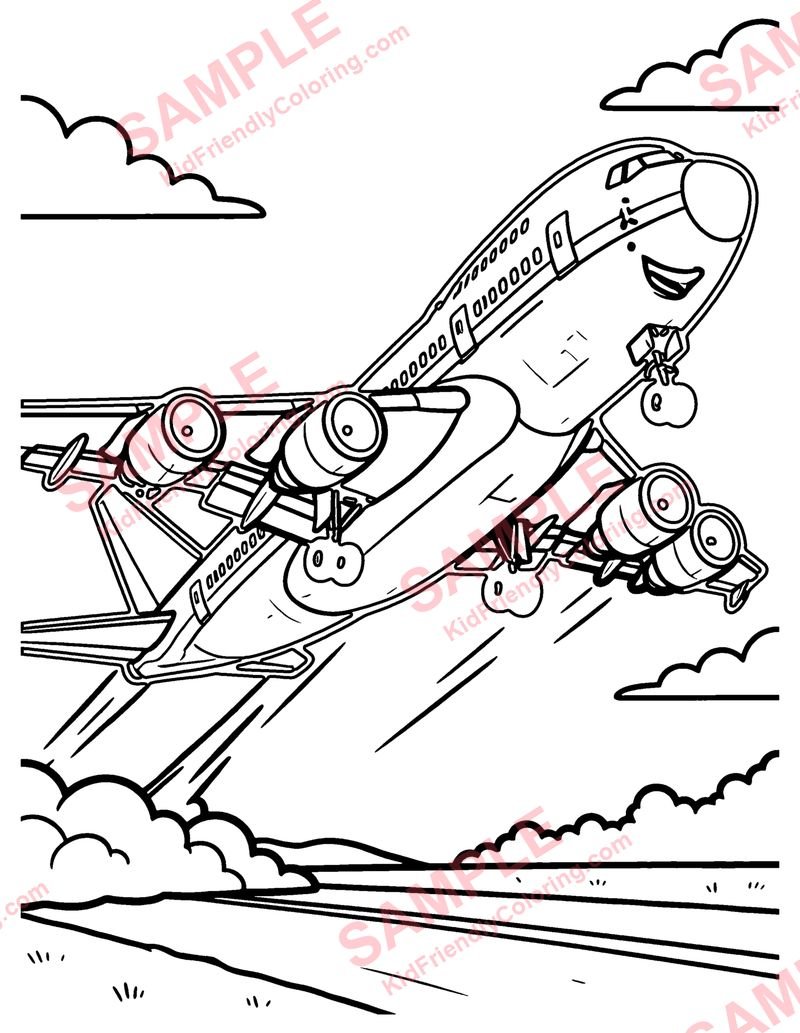 Jumbo Jet coloring page preview
