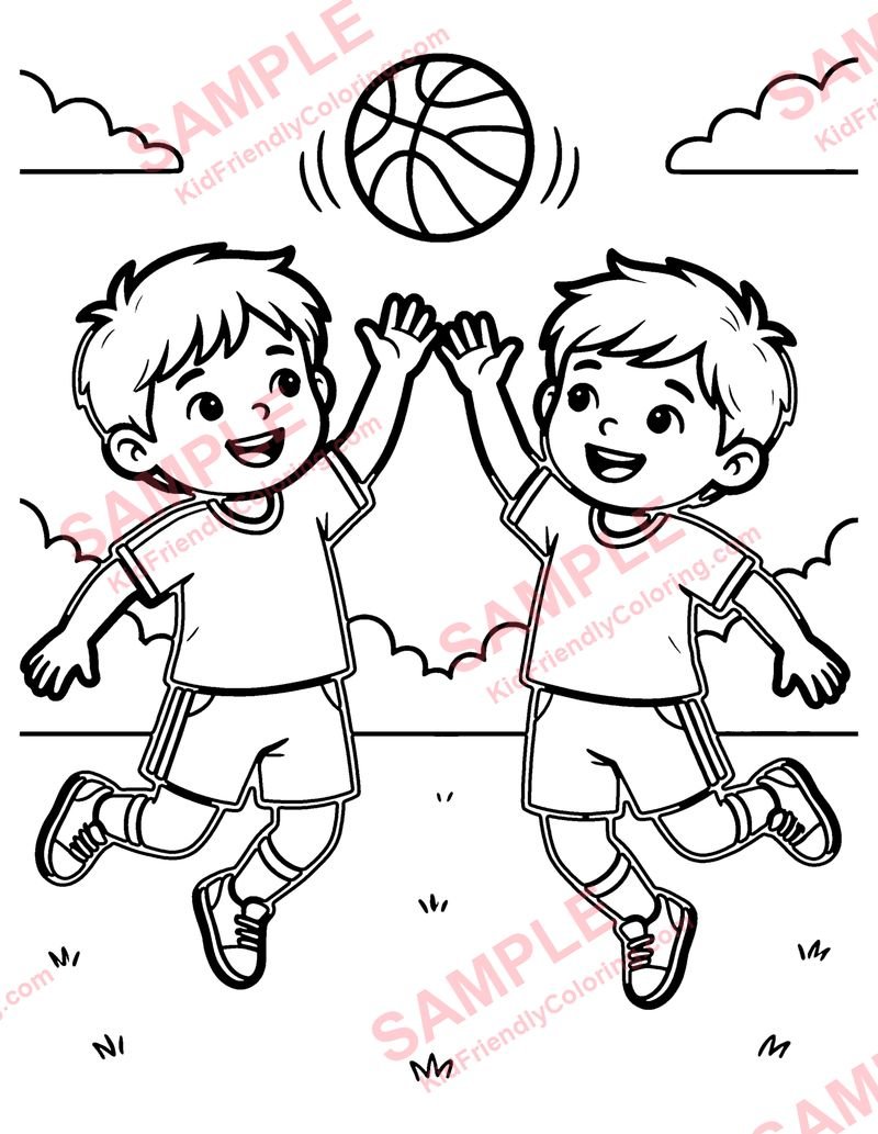 Jump Ball coloring page preview