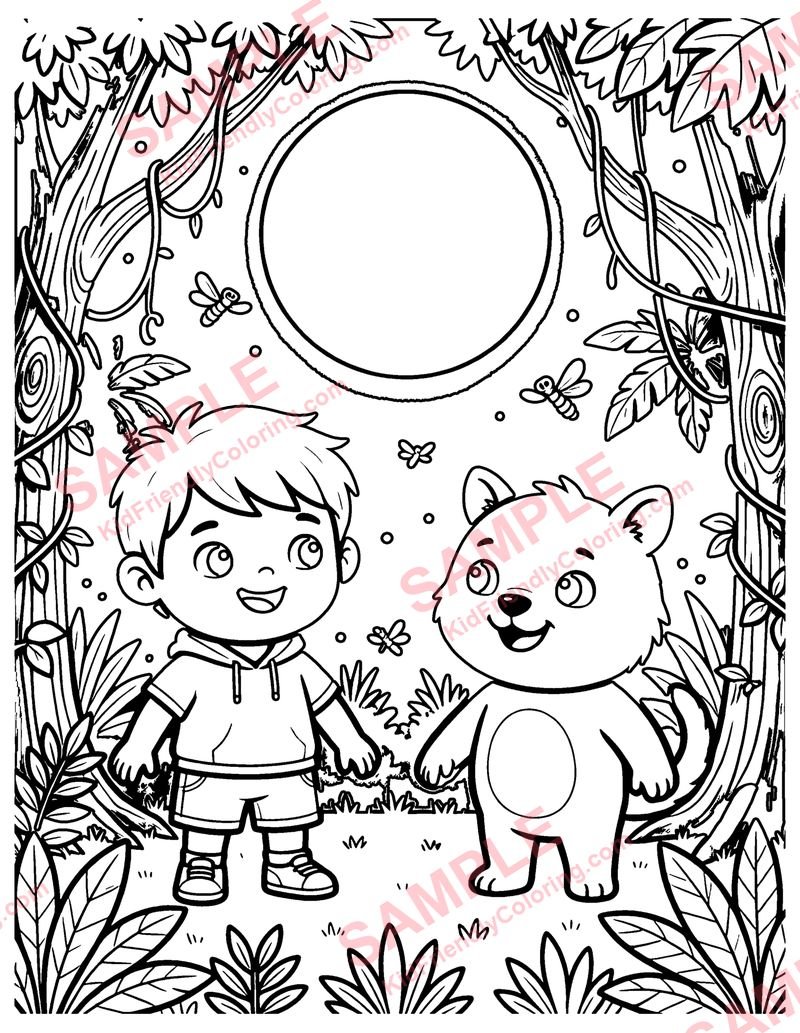Jungle Moon coloring page preview