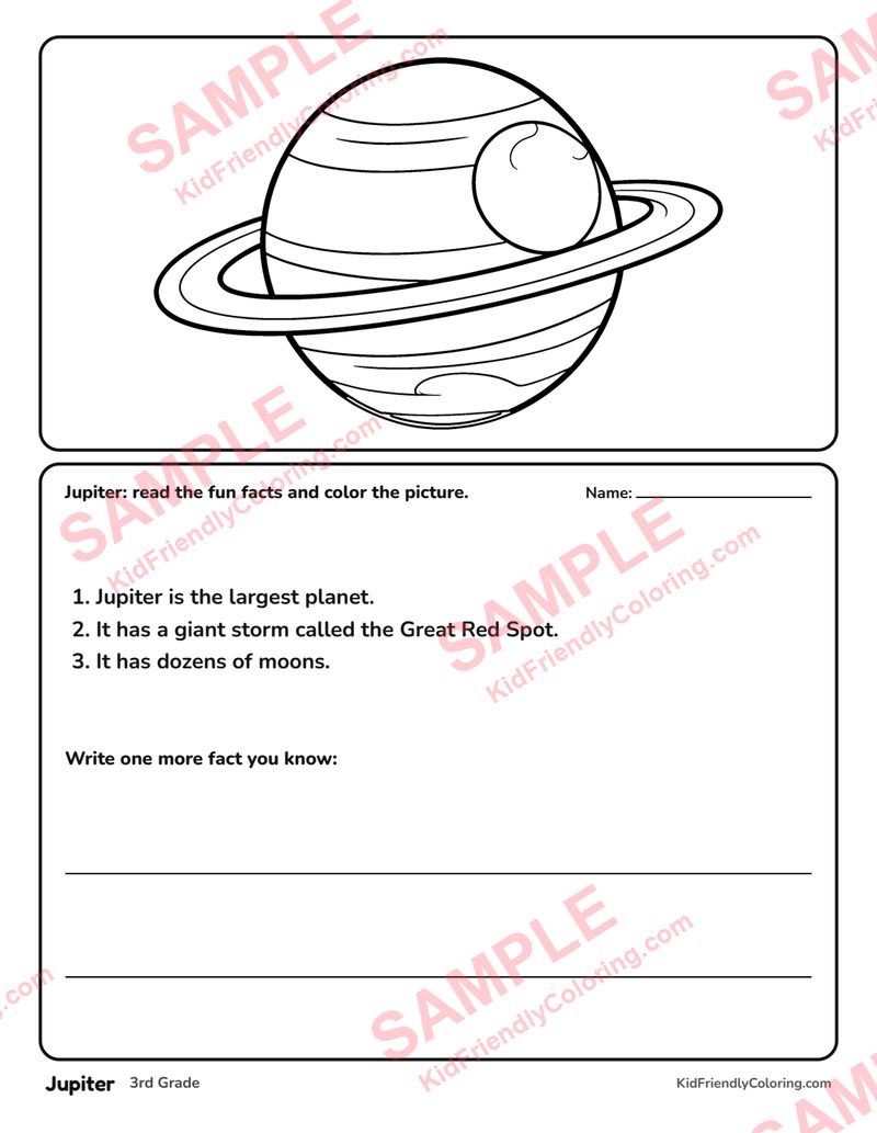 Jupiter coloring page preview