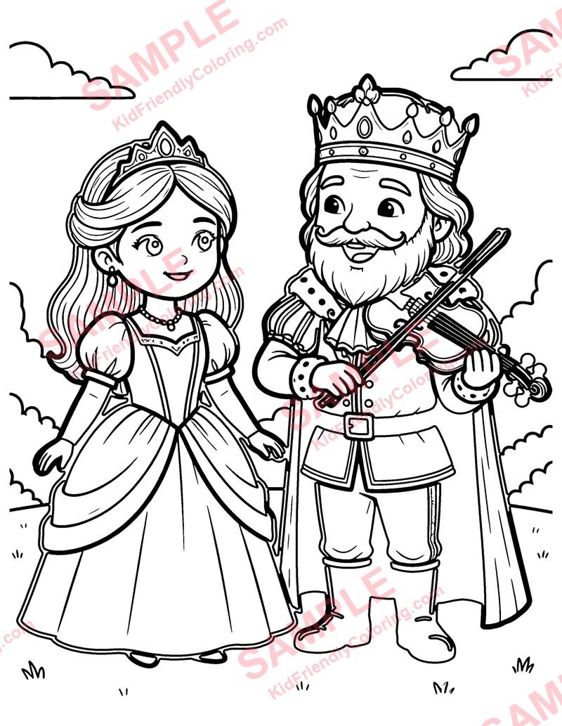 King Thrushbeard coloring page preview
