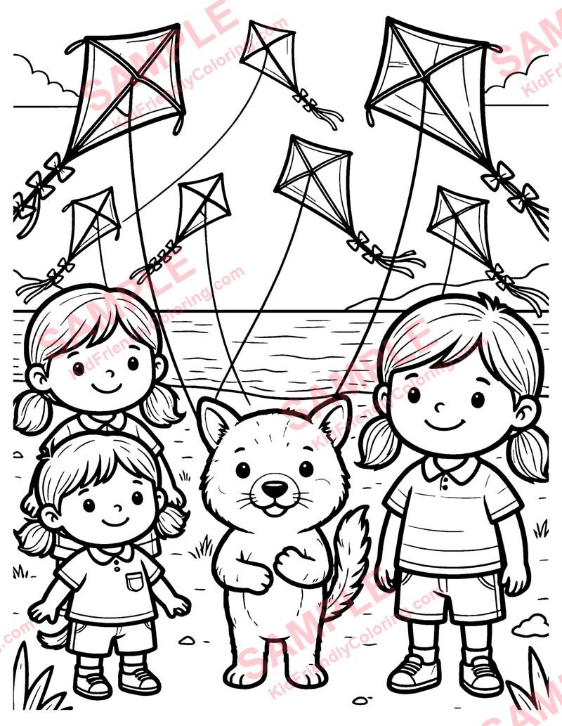 Kite Festival coloring page preview