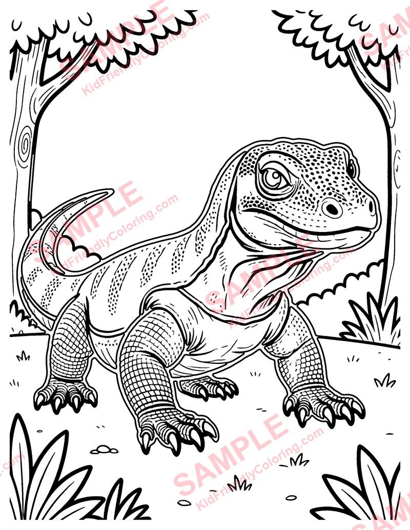 Komodo Dragon coloring page preview