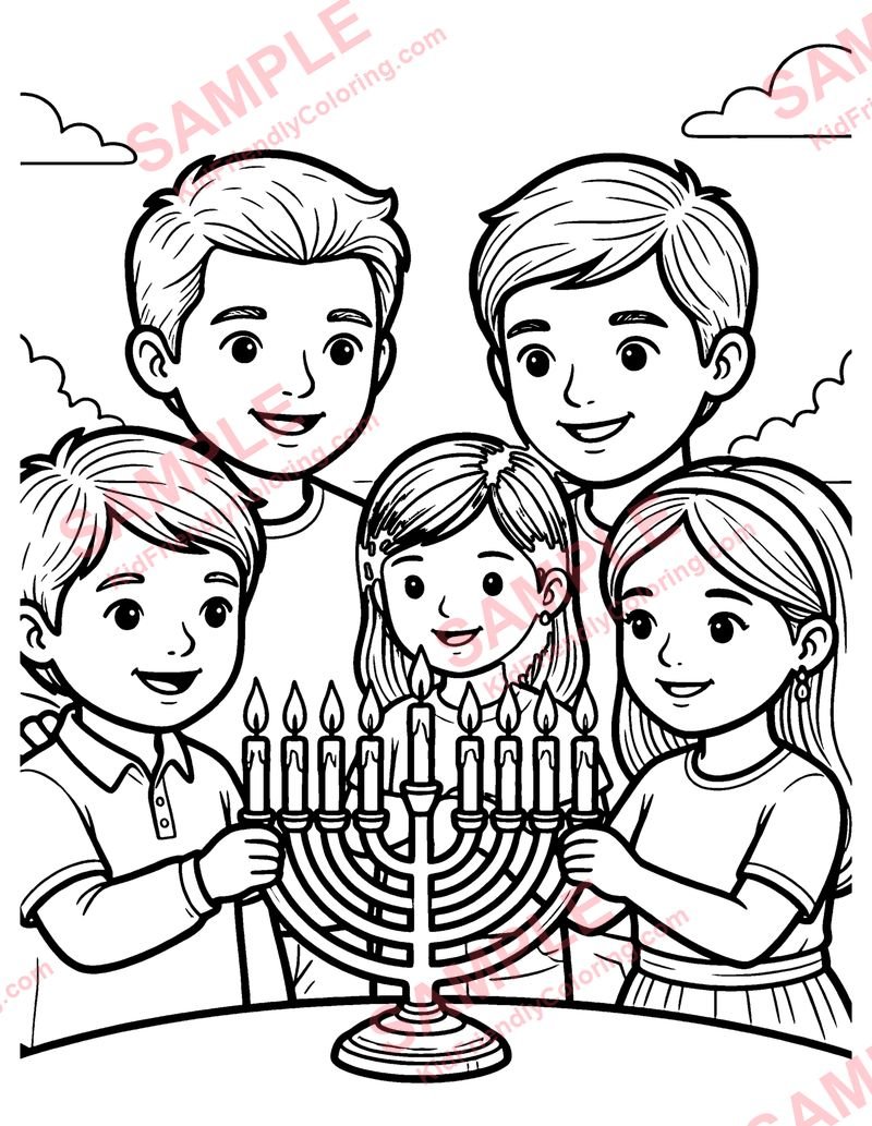 Kwanzaa Candles coloring page preview