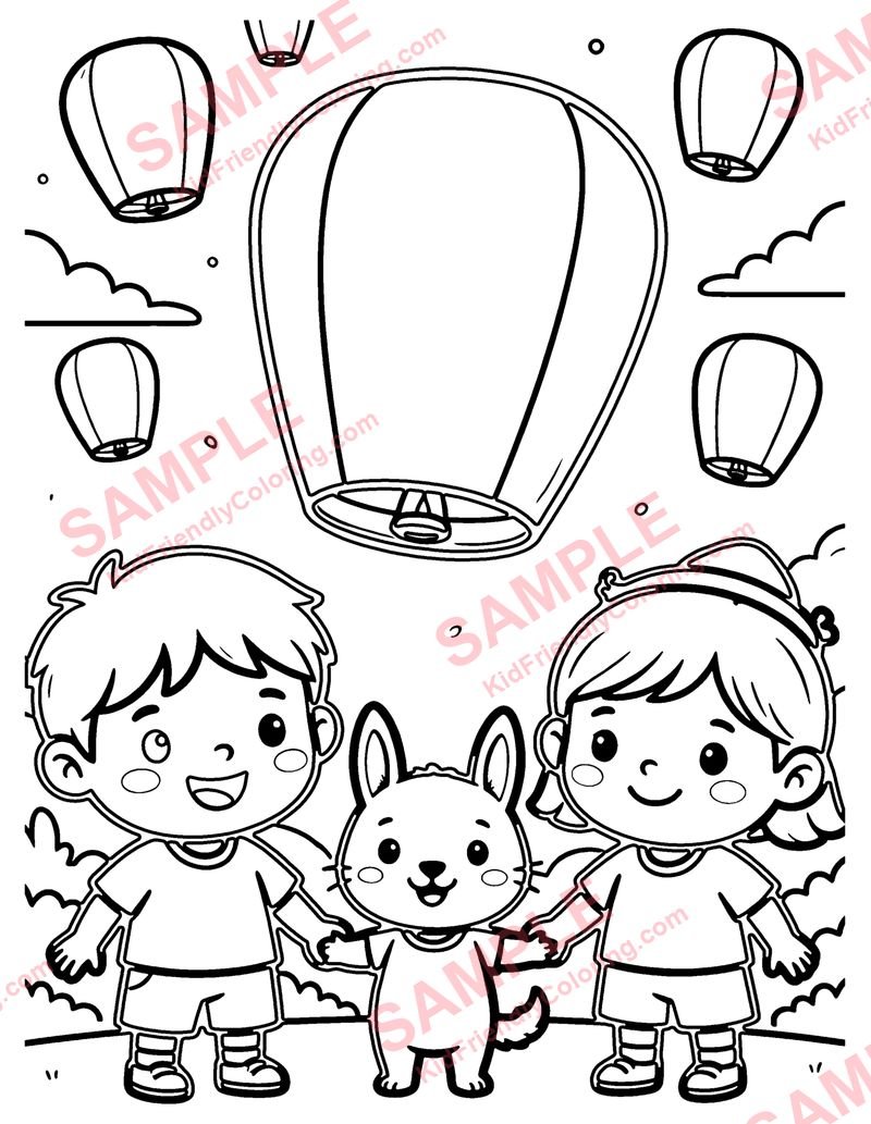 Lantern Festival coloring page preview
