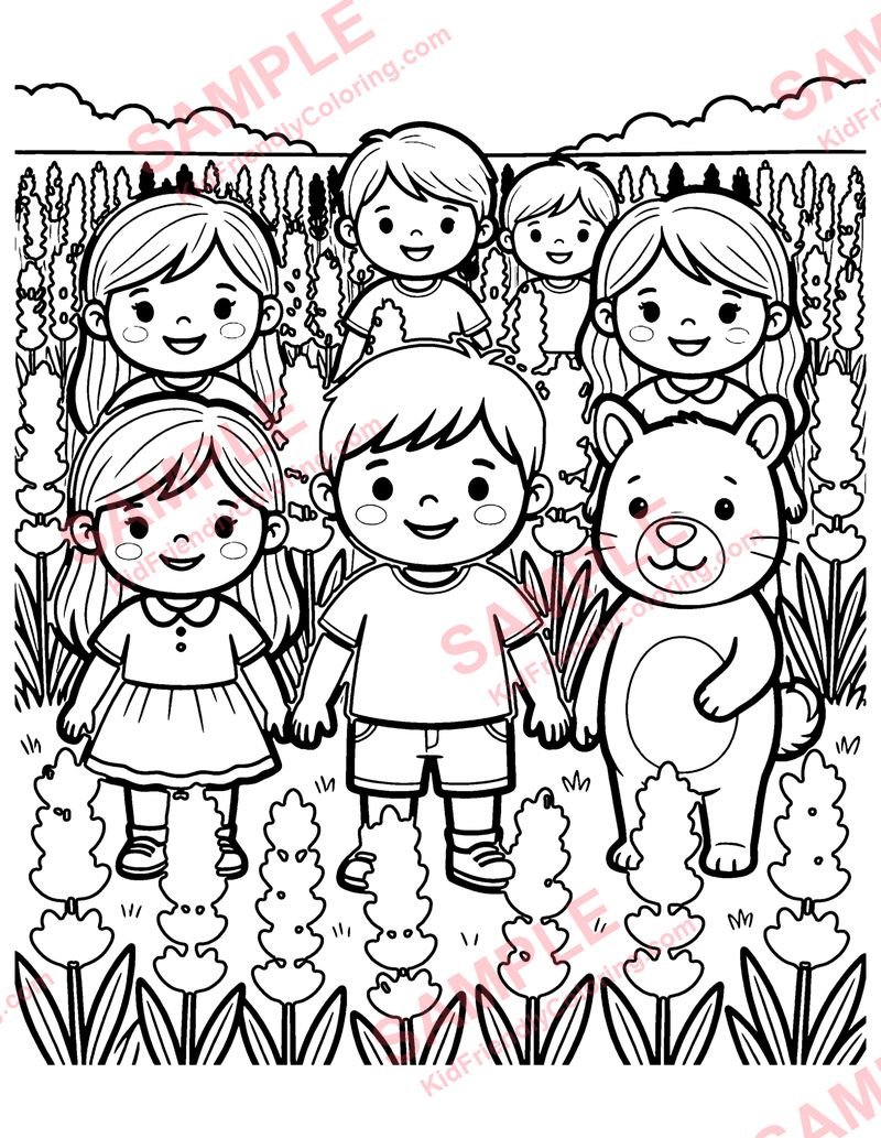 Lavender Field coloring page preview
