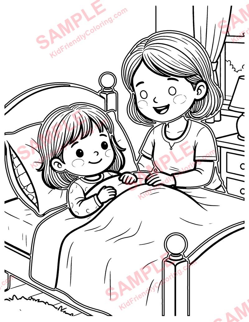 Lazy Mary, Will You Get Up coloring page preview