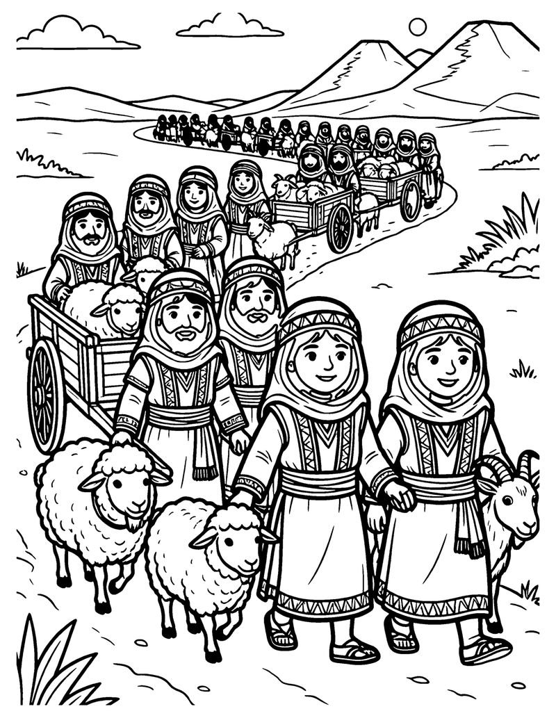 Leaving Egypt coloring page preview