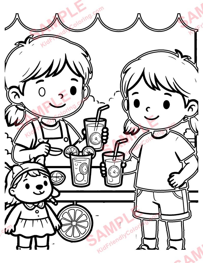 Lemonade Stand coloring page preview