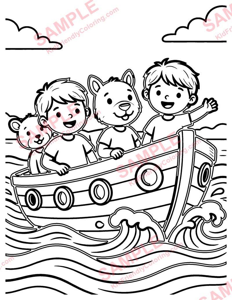 Lifeboat coloring page preview