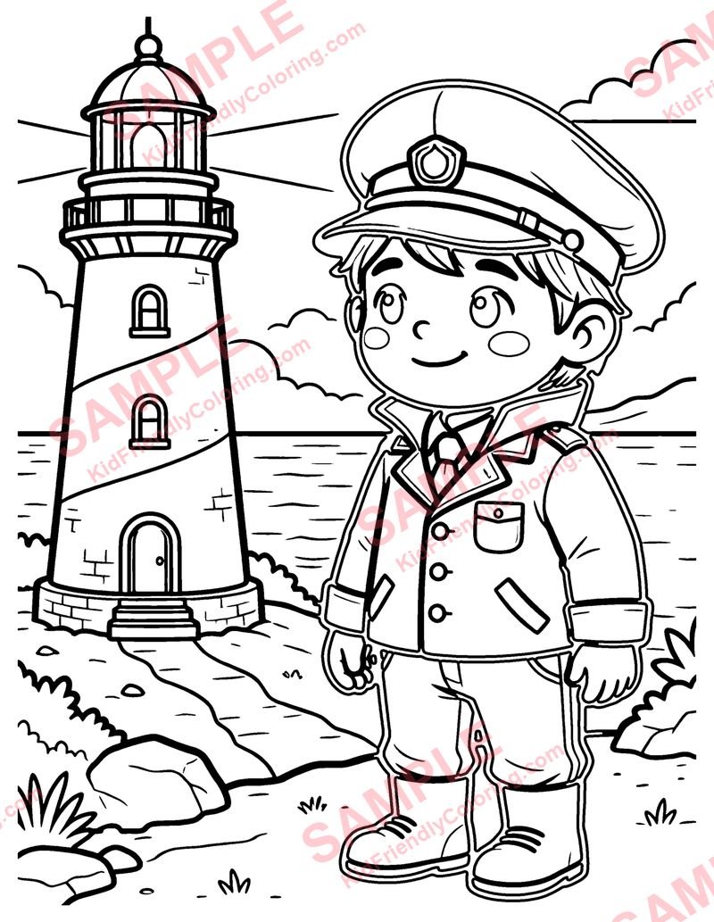 Lighthouse Keeper coloring page preview
