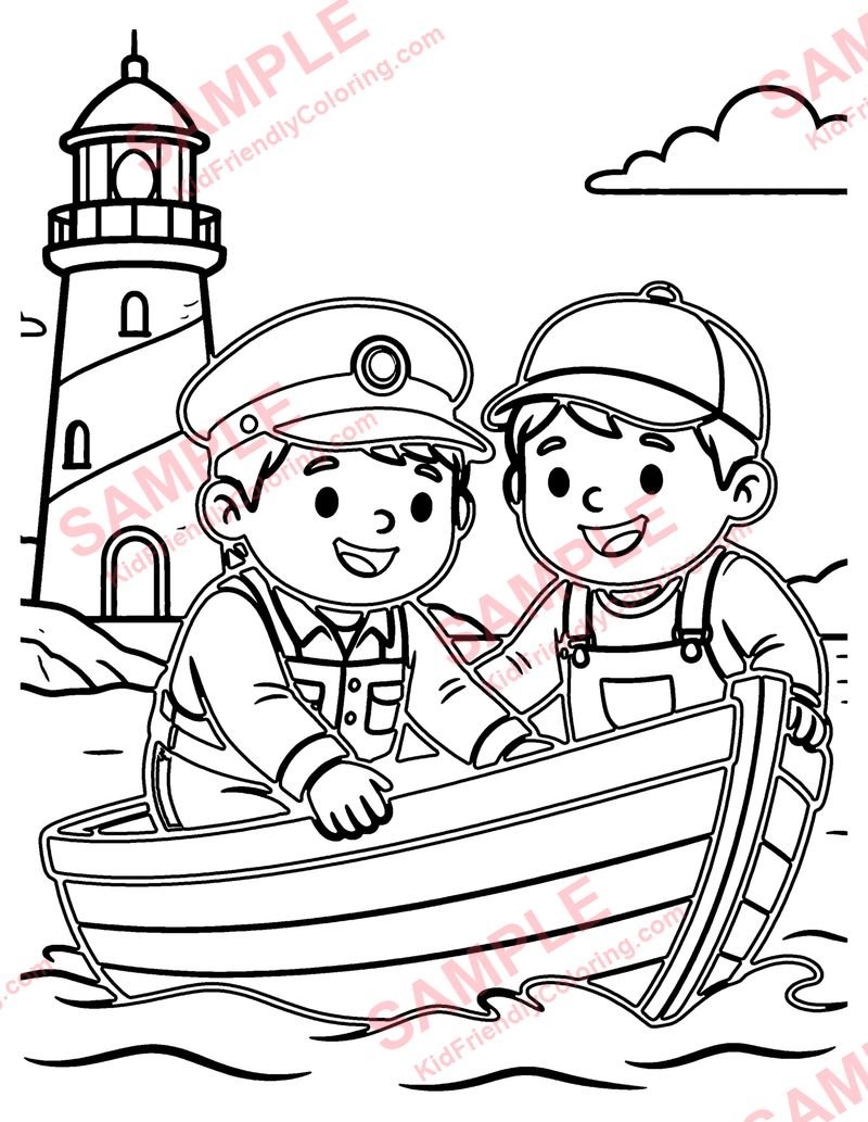 Lighthouse Rescue coloring page preview