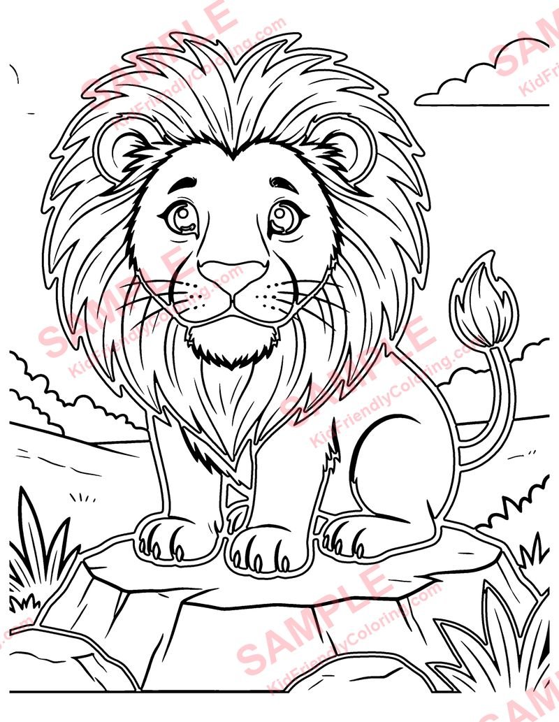 Lion King of Beasts coloring page preview