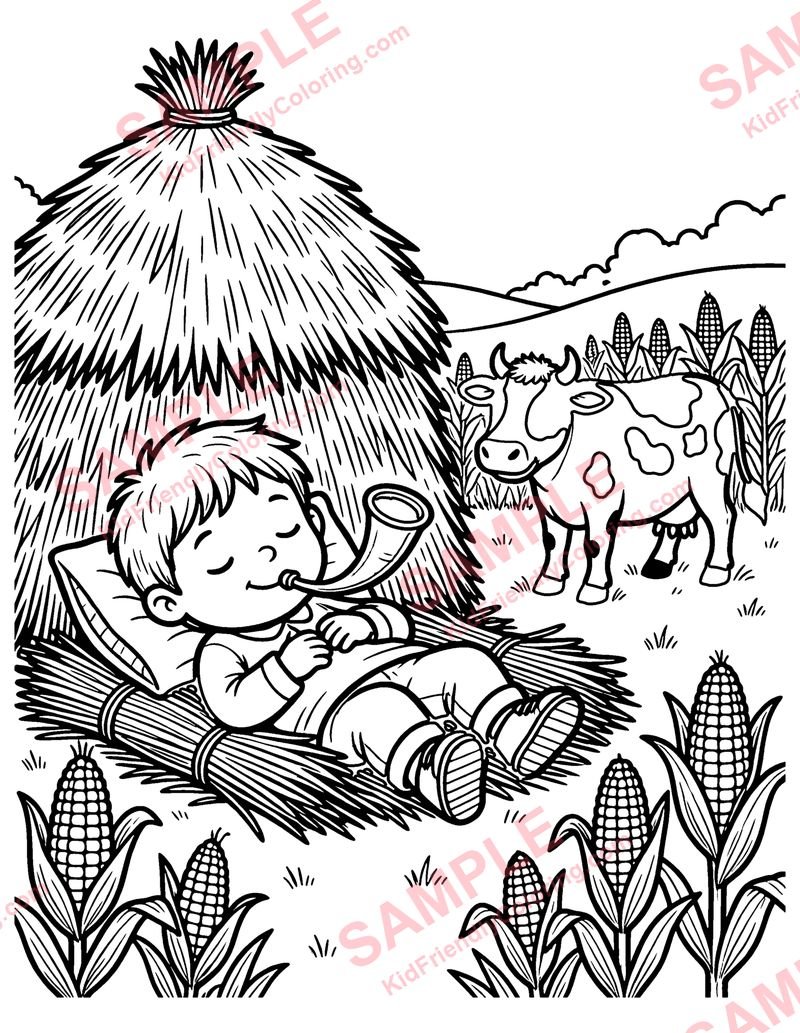Little Boy Blue coloring page preview