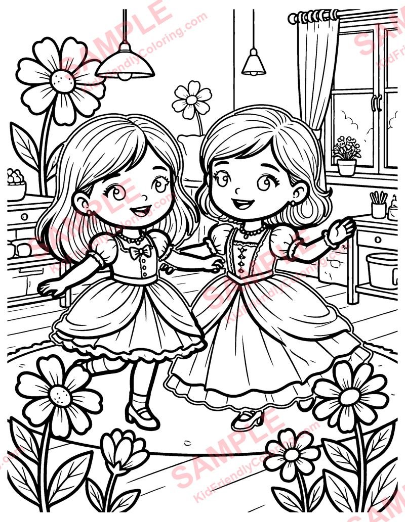 Little Ida's Flowers coloring page preview