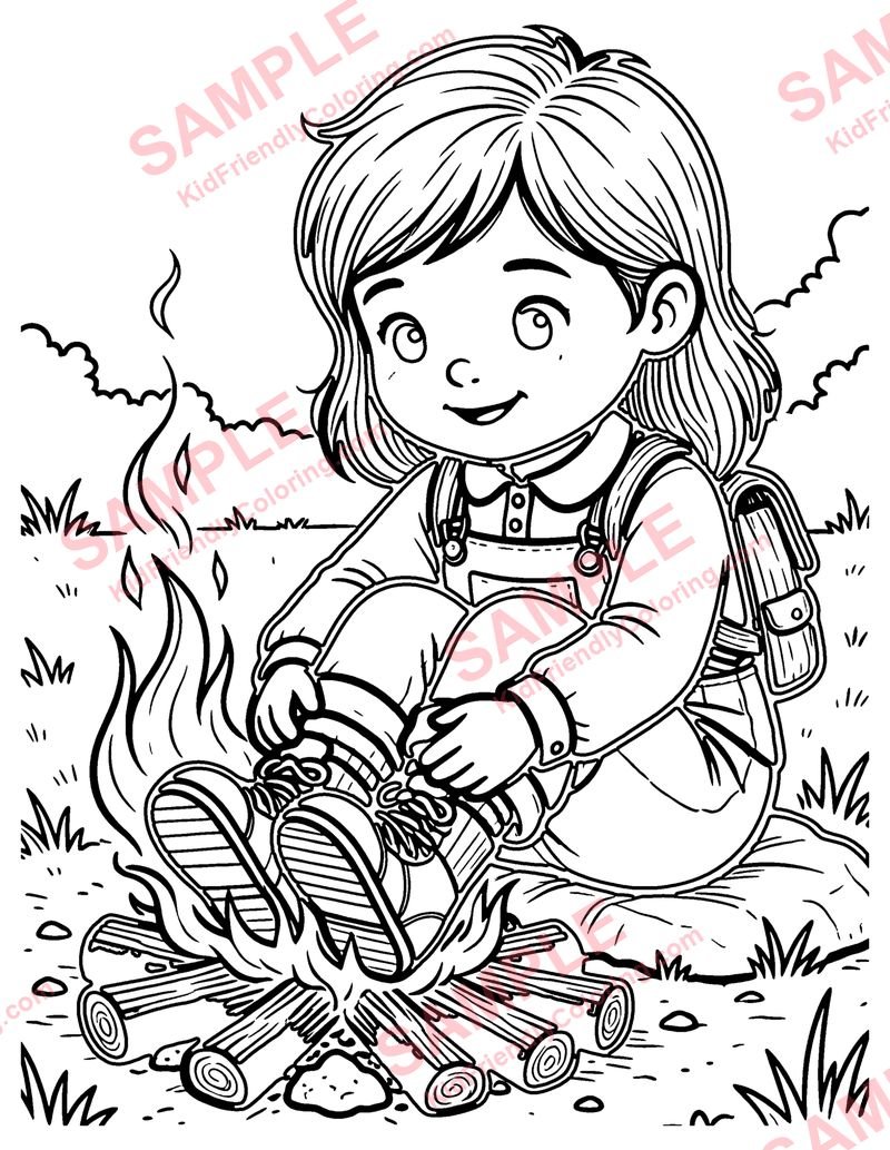 Little Polly Flinders coloring page preview