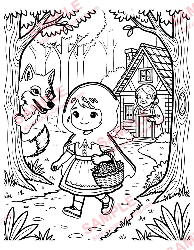 Little Red Riding Hood coloring page preview
