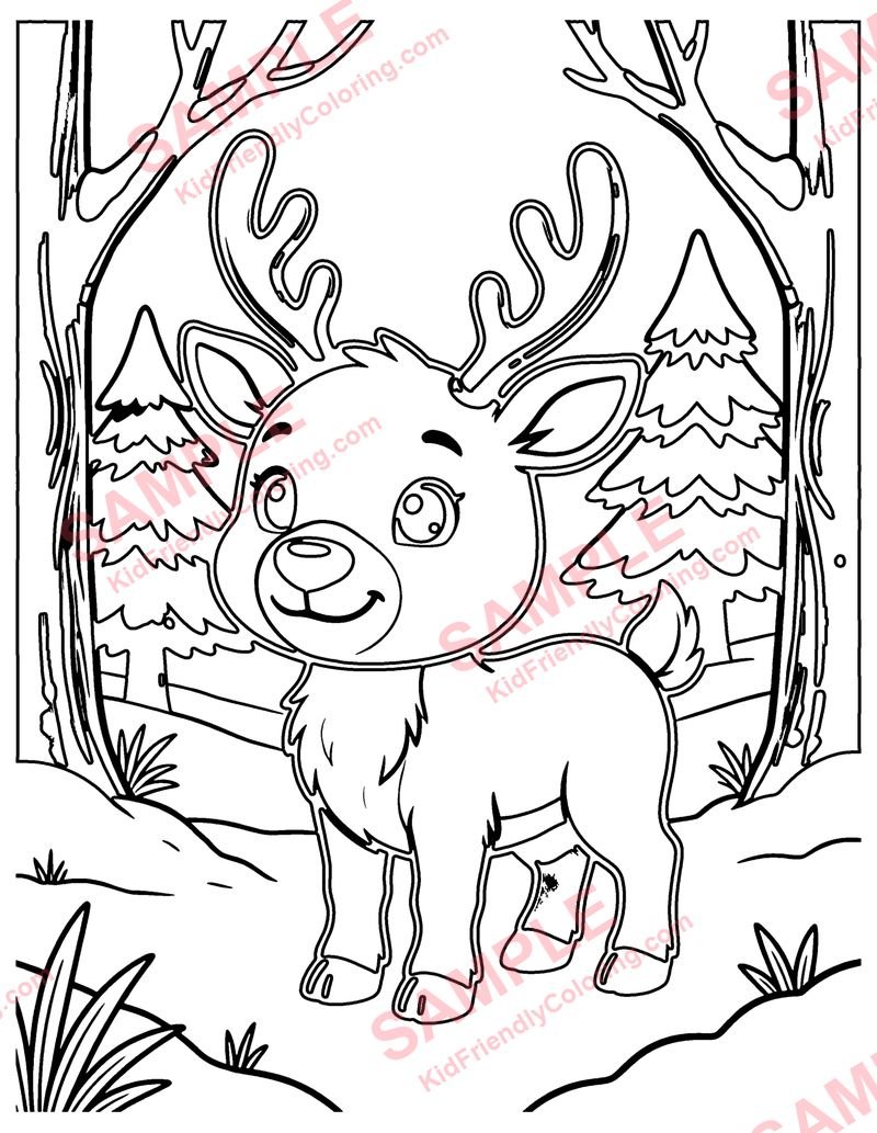 Little Reindeer coloring page preview