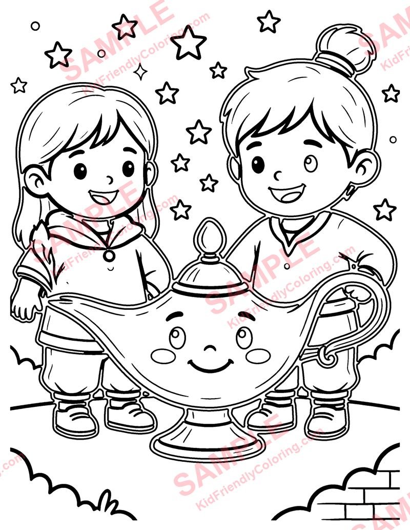 Magic Lamp coloring page preview