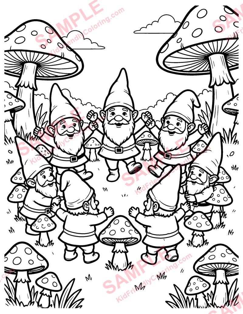 Magic Mushroom Ring coloring page preview
