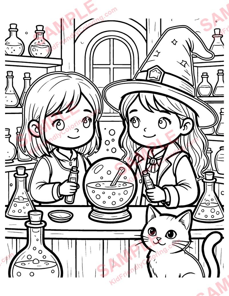 Magic Potion Shop coloring page preview