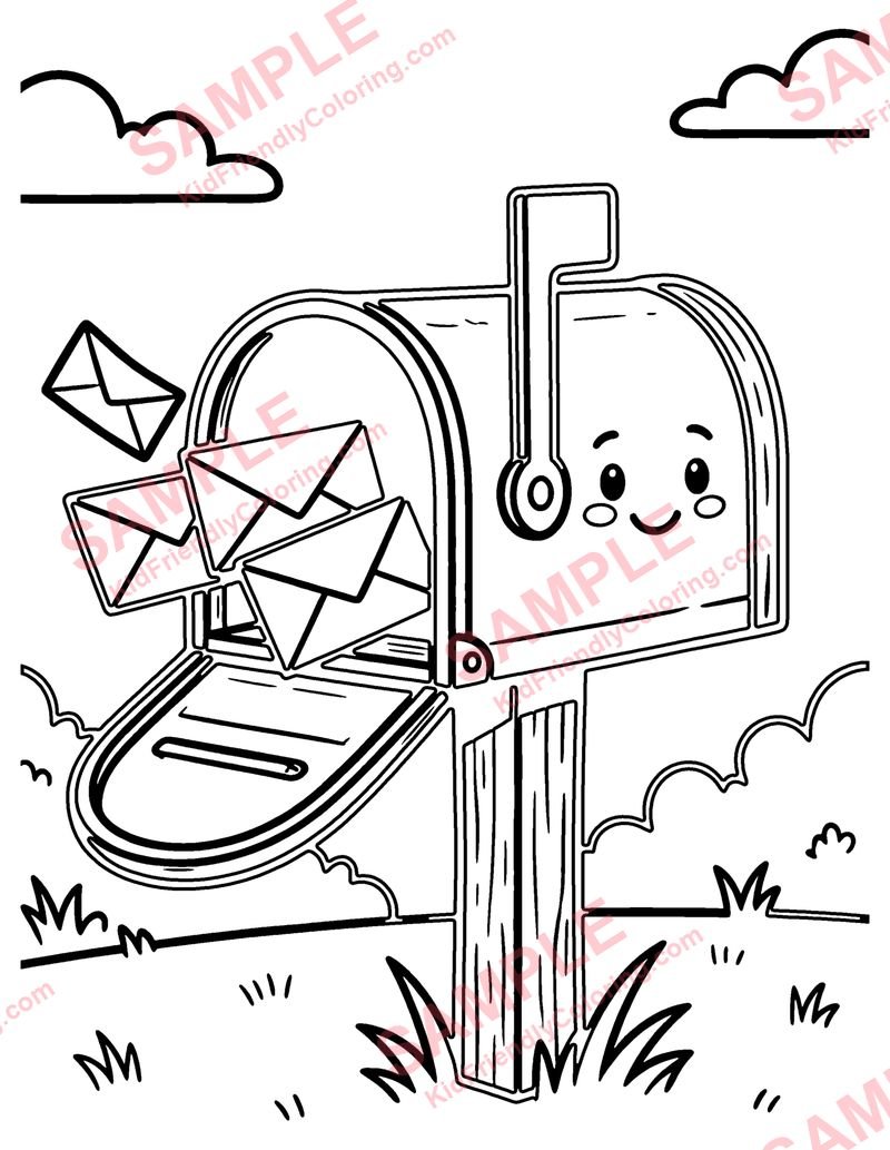 Magical Mailbox coloring page preview