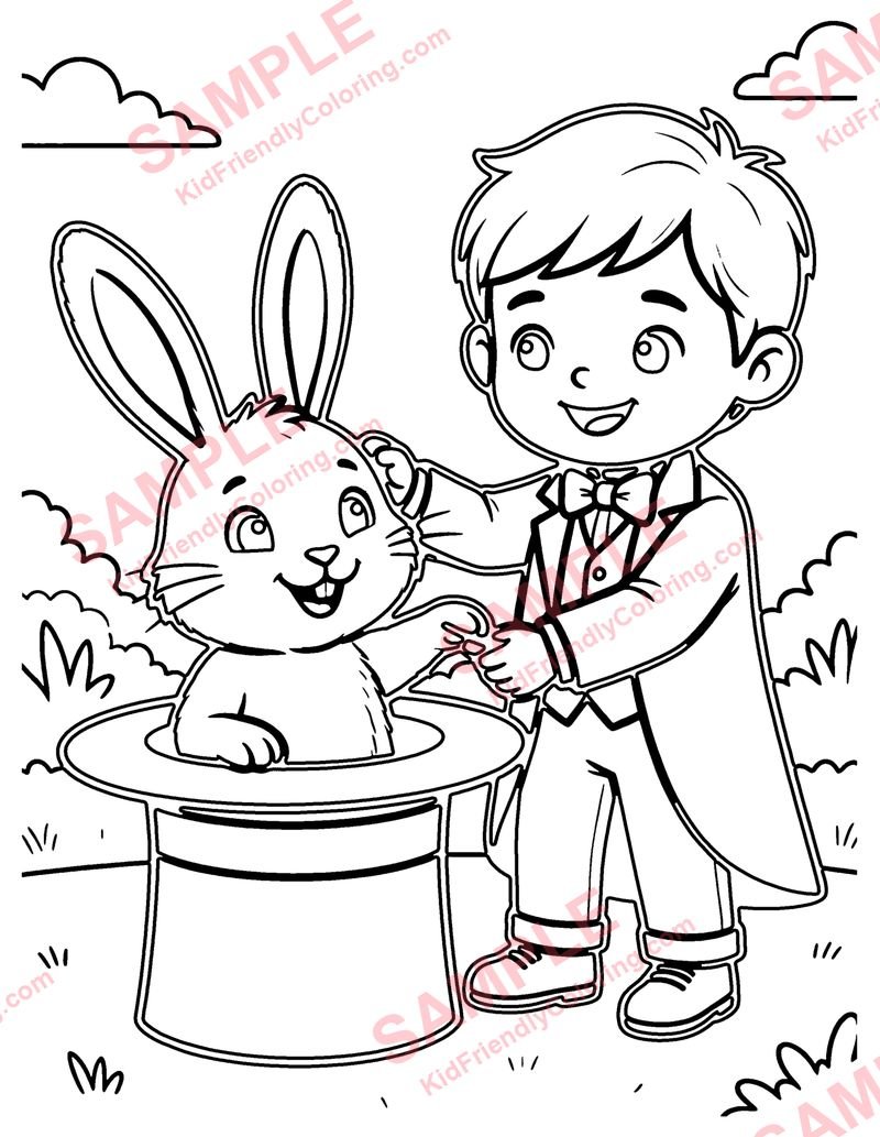 Magician coloring page preview
