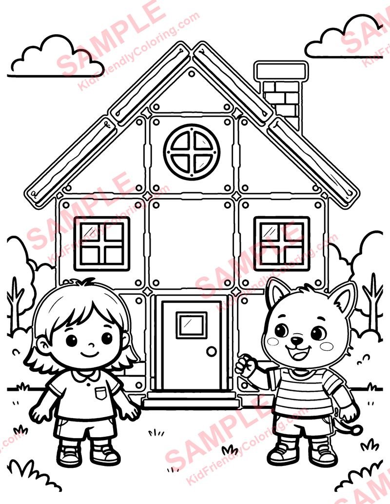 Magnetic Tiles coloring page preview