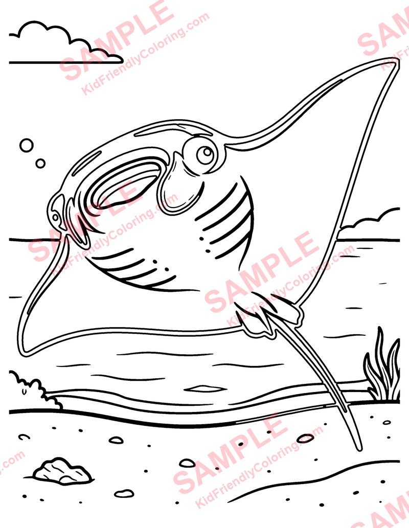 Manta Ray coloring page preview