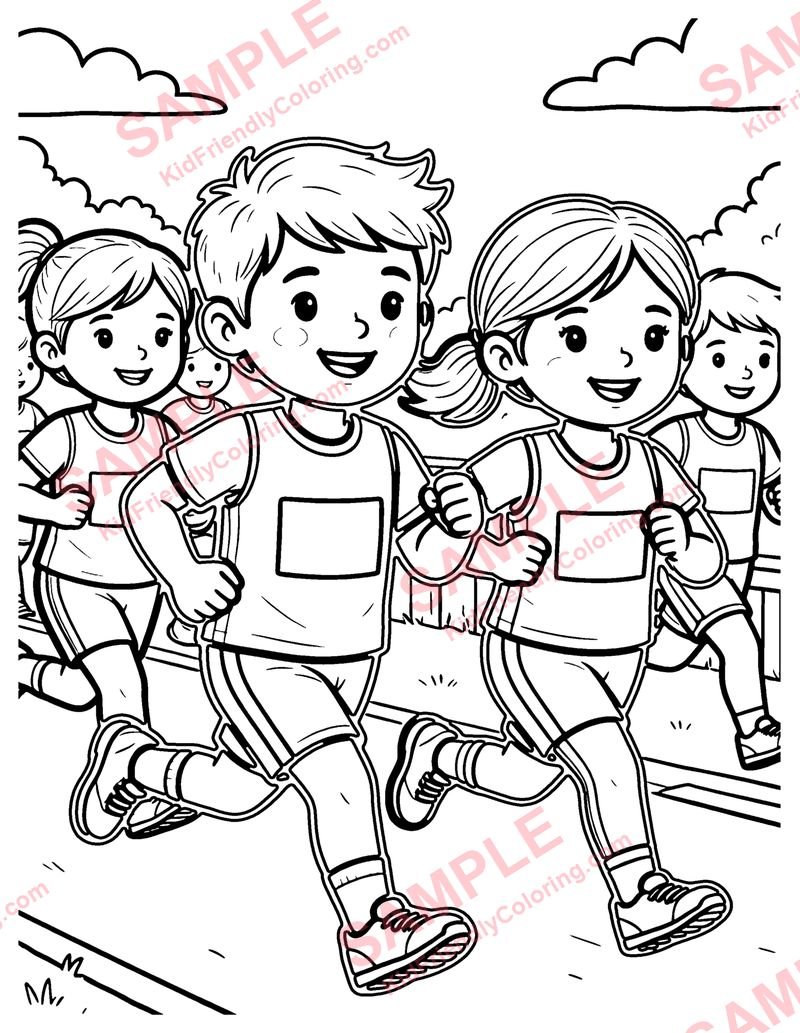 Marathon coloring page preview