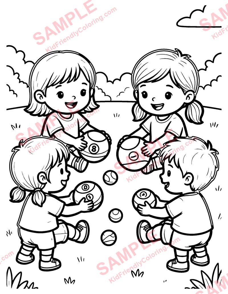 Marbles coloring page preview