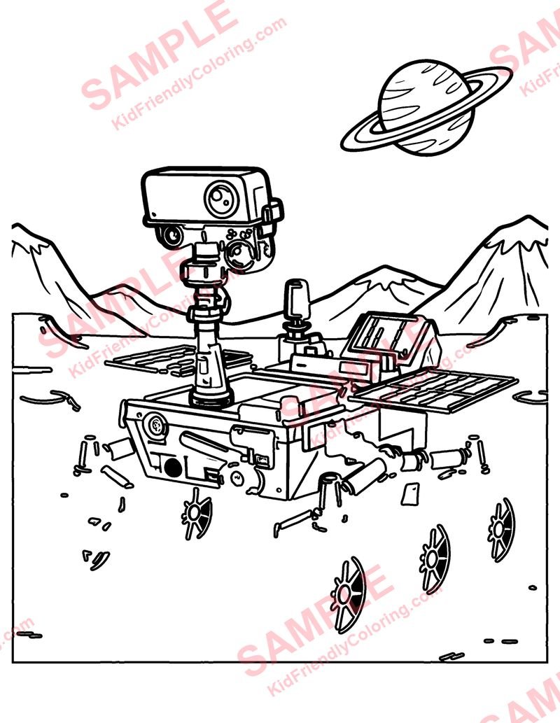 Mars Rover coloring page preview