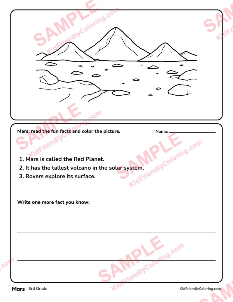 Mars coloring page preview