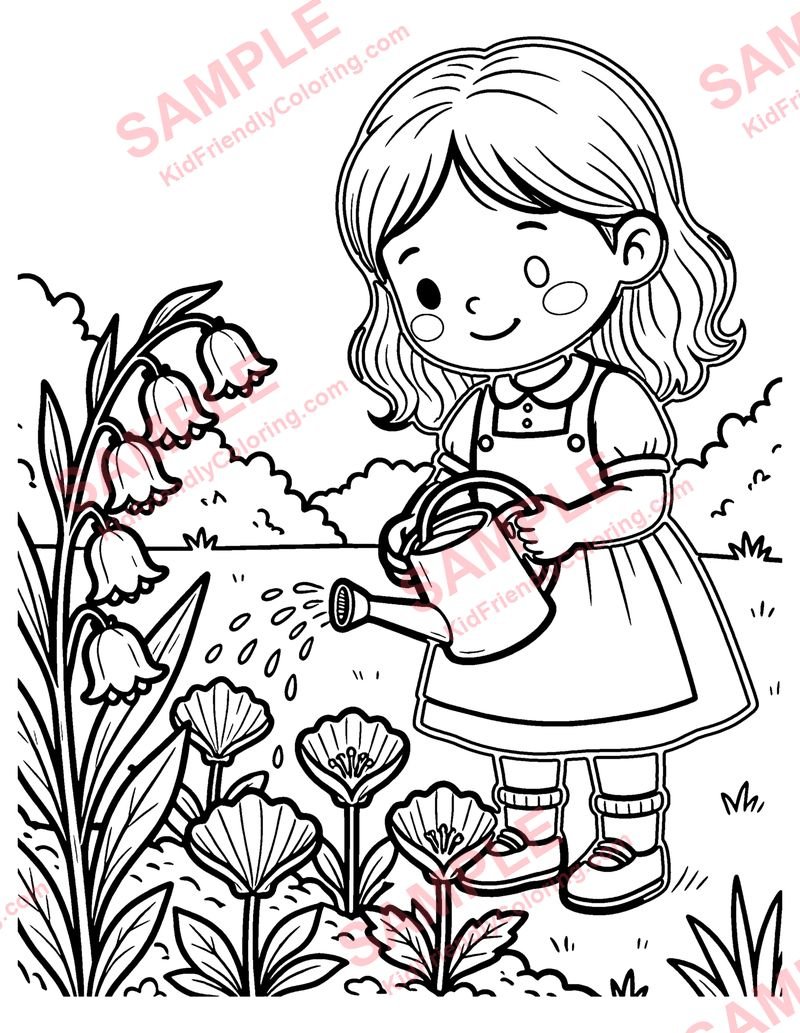 Mary, Mary, Quite Contrary coloring page preview