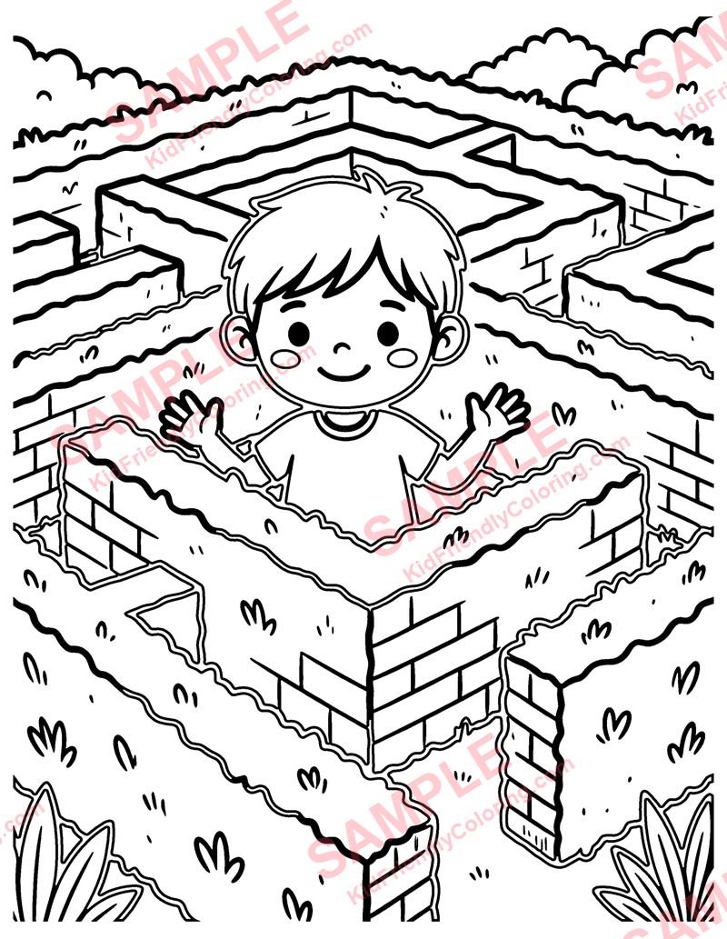 Maze Garden coloring page preview