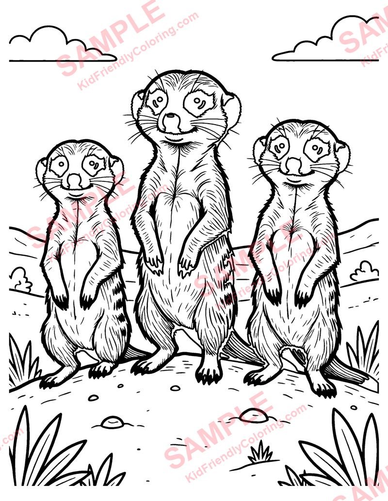Meerkat Lookout coloring page preview