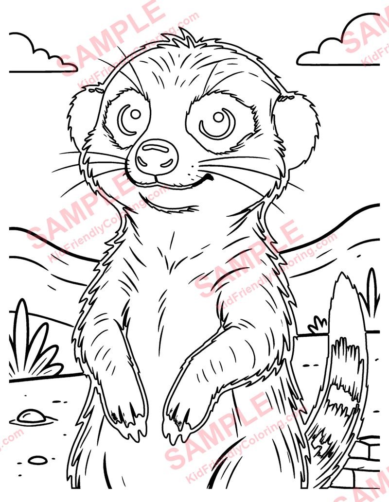 Meerkat coloring page preview