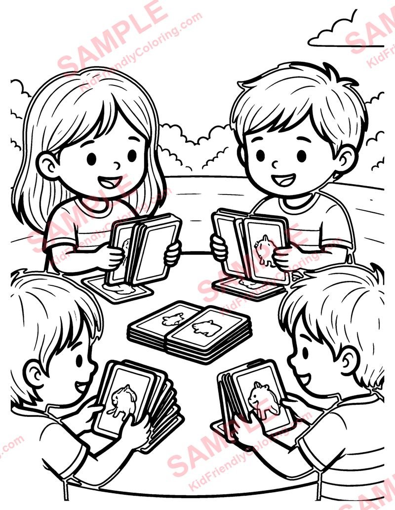 Memory Match coloring page preview