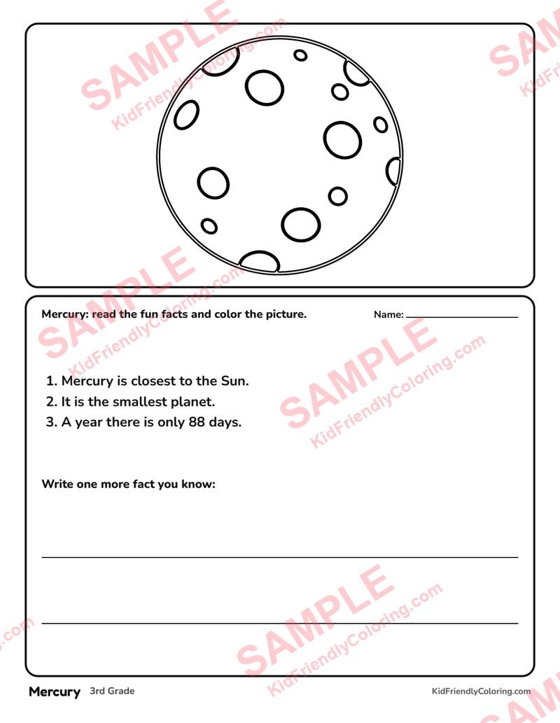 Mercury coloring page preview