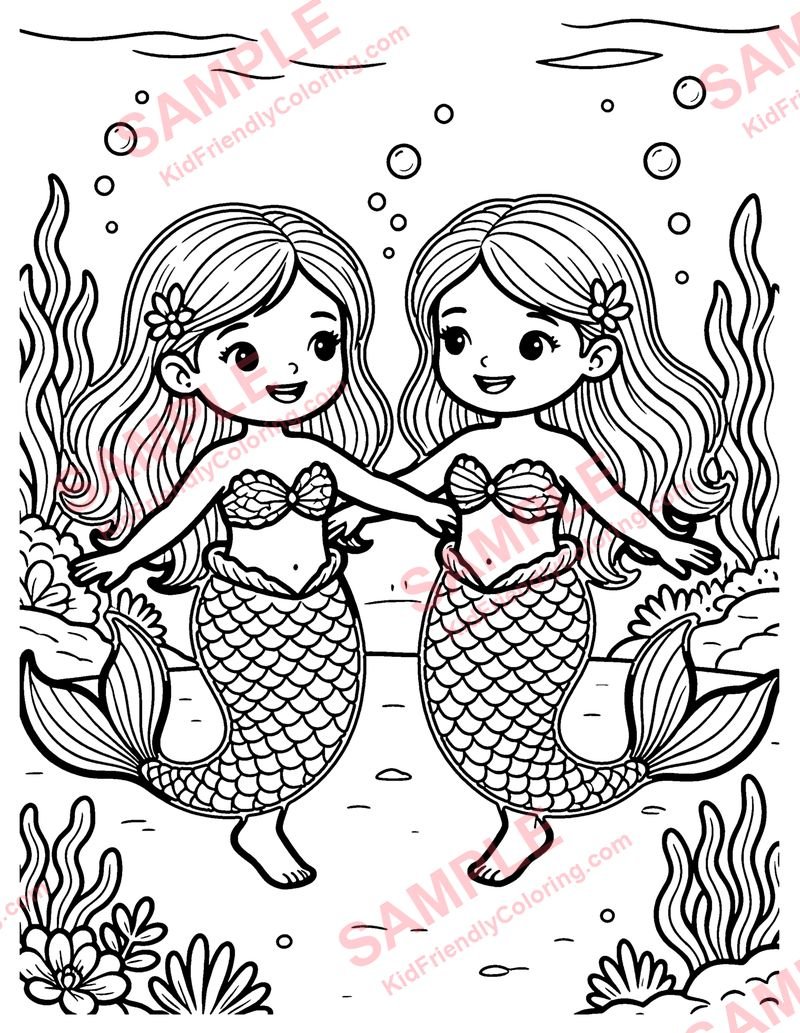 Mermaid Ball coloring page preview