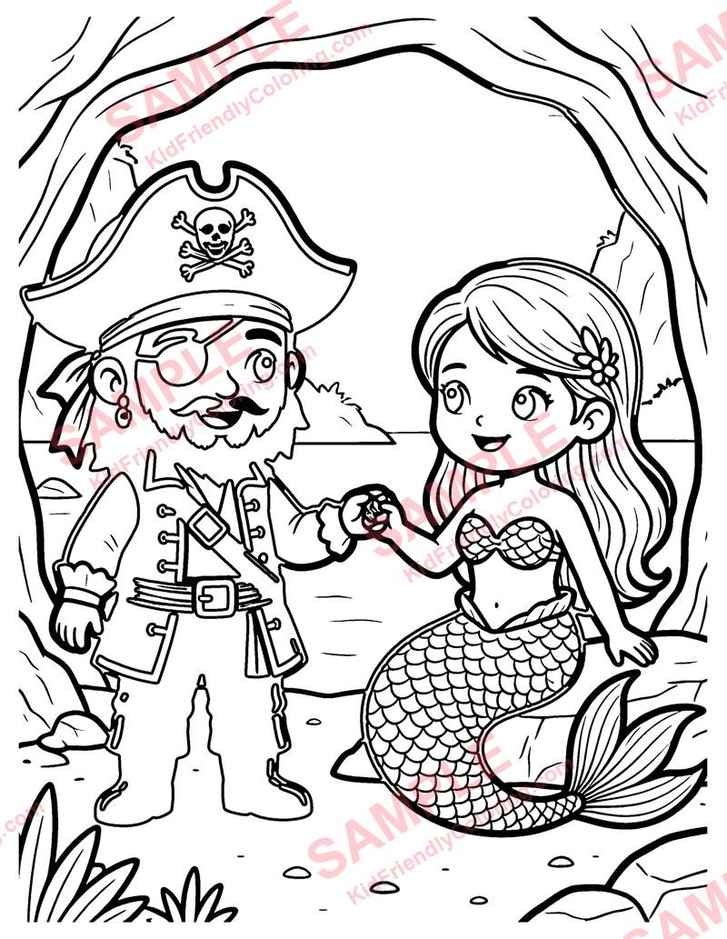 Mermaid Cove coloring page preview