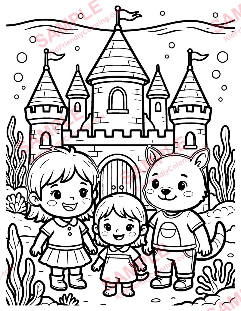 Mermaid Palace coloring page preview
