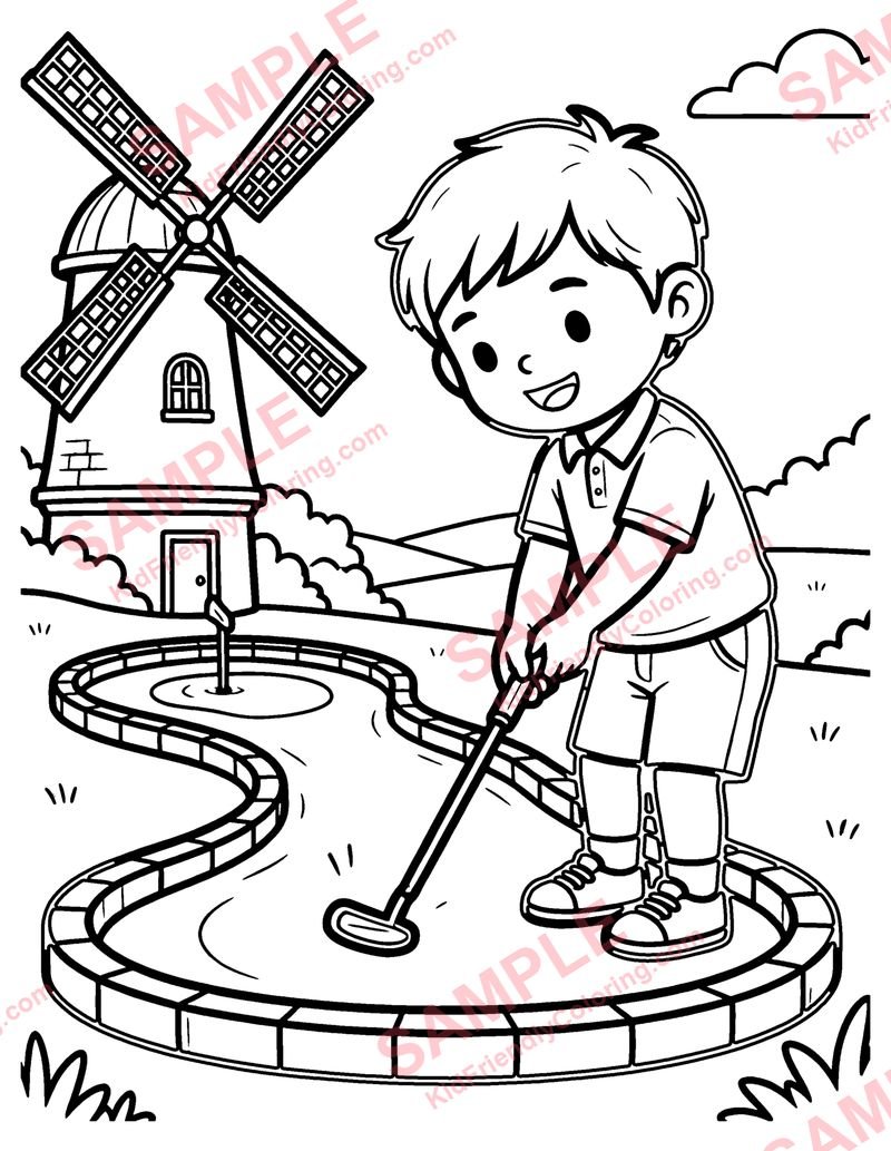 Mini Golf coloring page preview