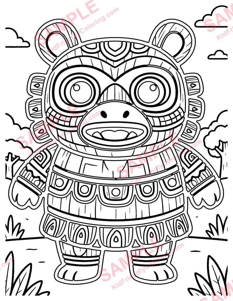 Mola Art coloring page preview