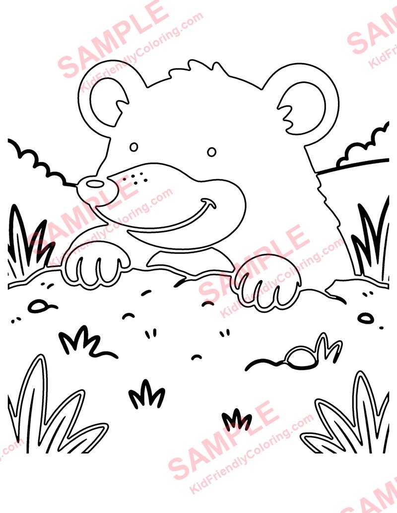 Mole coloring page preview