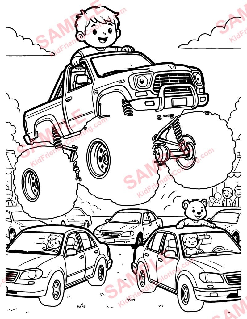 Monster Truck Show coloring page preview